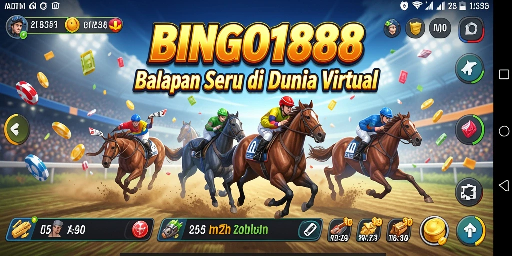 Screenshot BINGO188 menampilkan action balapan seru dan kendaraan beragam.