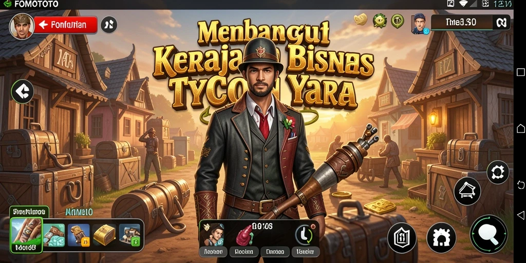 Gameplay FOMOTOTO yang menarik dan mengasyikkan saat membangun bisnis.