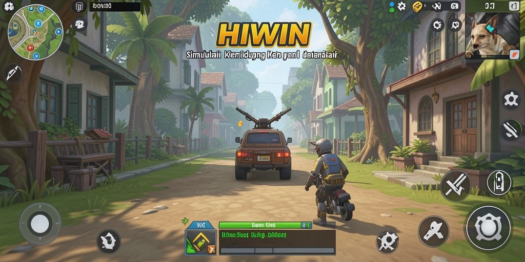 Tangkapan layar HIWIN menunjukkan gameplay simulasi yang dinamis dan interaktif.
