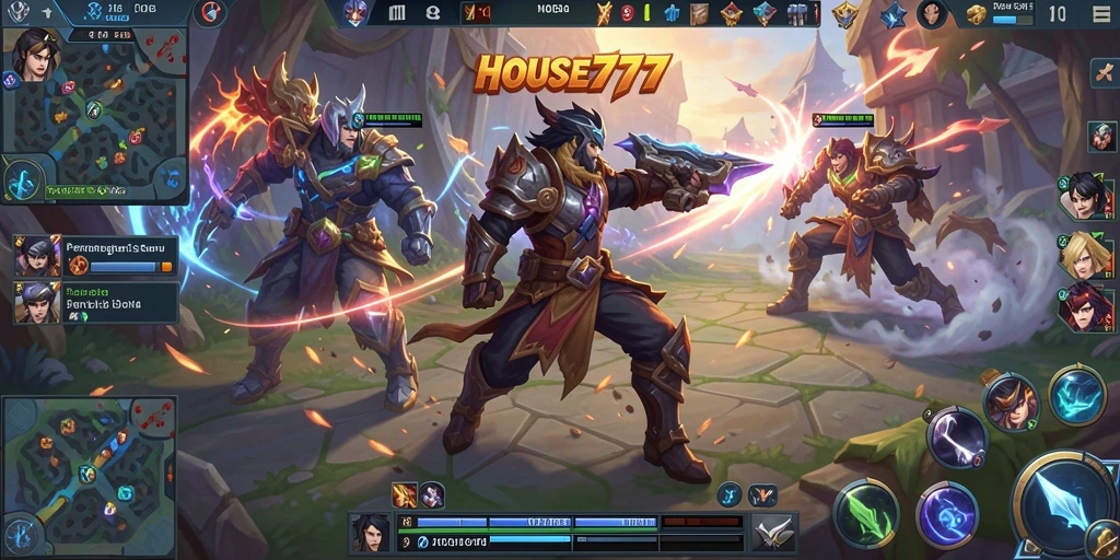 Tampilan gameplay seru dari HOUSE777 dengan pertarungan tim.