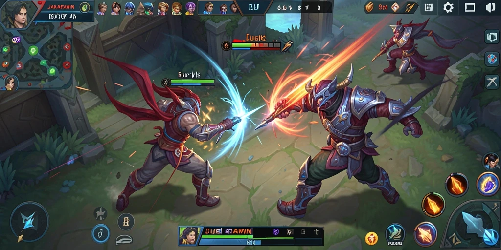 Tangkapan layar gameplay JAKARTAWIN dengan aksi seru di medan perang.