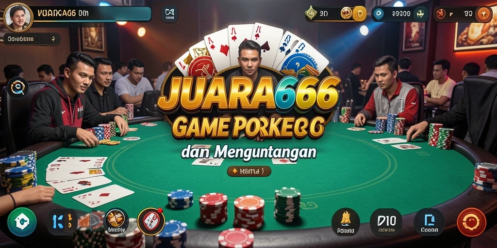 Gameplay seru JUARA666 yang menunjukkan aksi poker nyata.