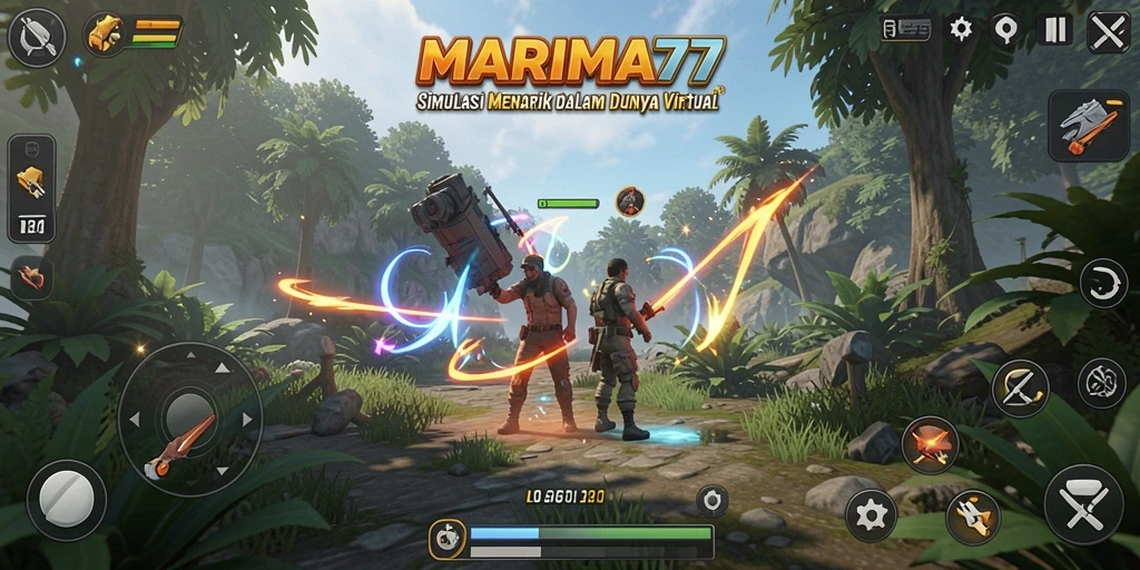 Tampilan gameplay menarik di dunia virtual MARIMA77.