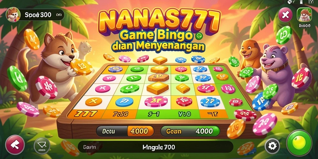 Screenshot gameplay NANAS777 menampilkan antarmuka bingo yang menarik.