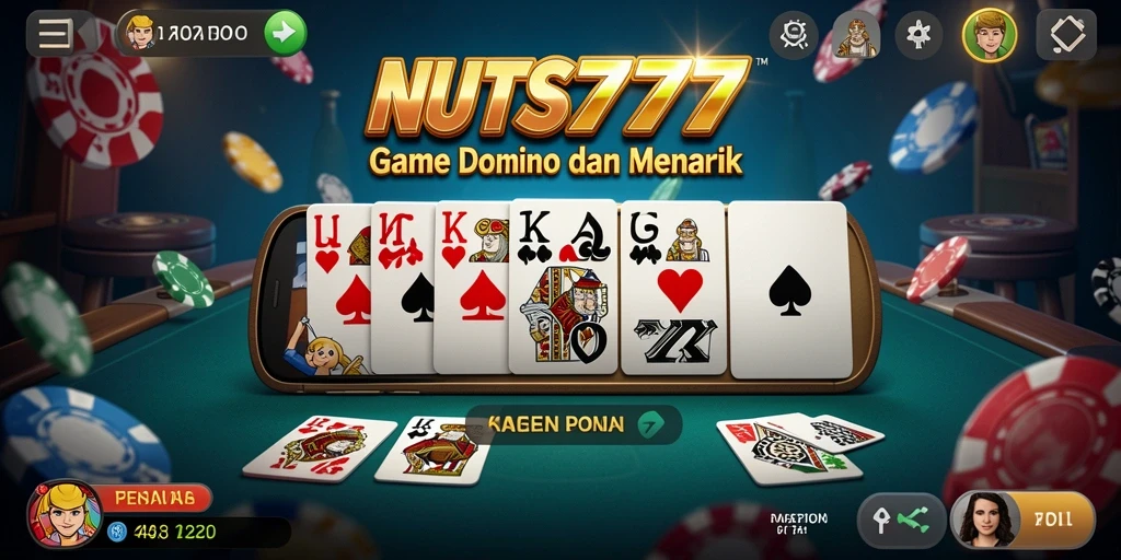 Tampilan gameplay seru dan interaktif NUTS777 dalam permainan Domino.
