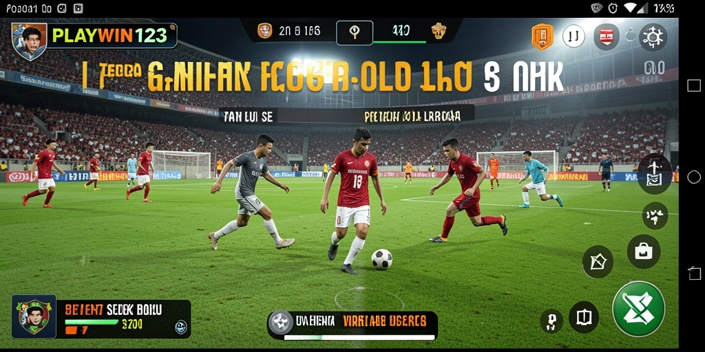 Screenshot dari gameplay PLAYWIN123 menunjukkan aksi seru di lapangan hijau.