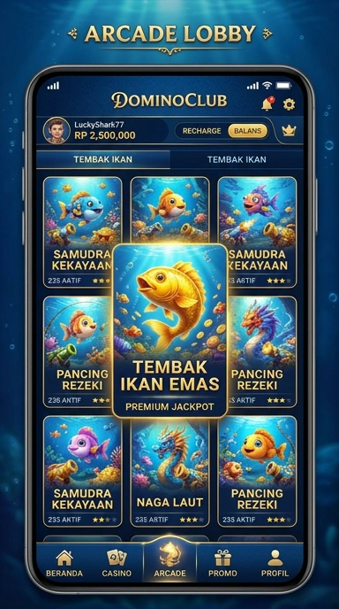 Tampilan utama aplikasi dominoclub dengan berbagai pilihan kategori aplikasi.